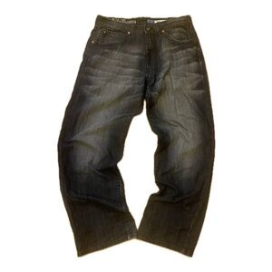 Azure Super Baggy Y2K Skater Style Stone Wash Black Jeans
